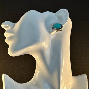 💎 Vintage 925 Sterling Silver Turquoise Clip-On Earrings | Southwestern